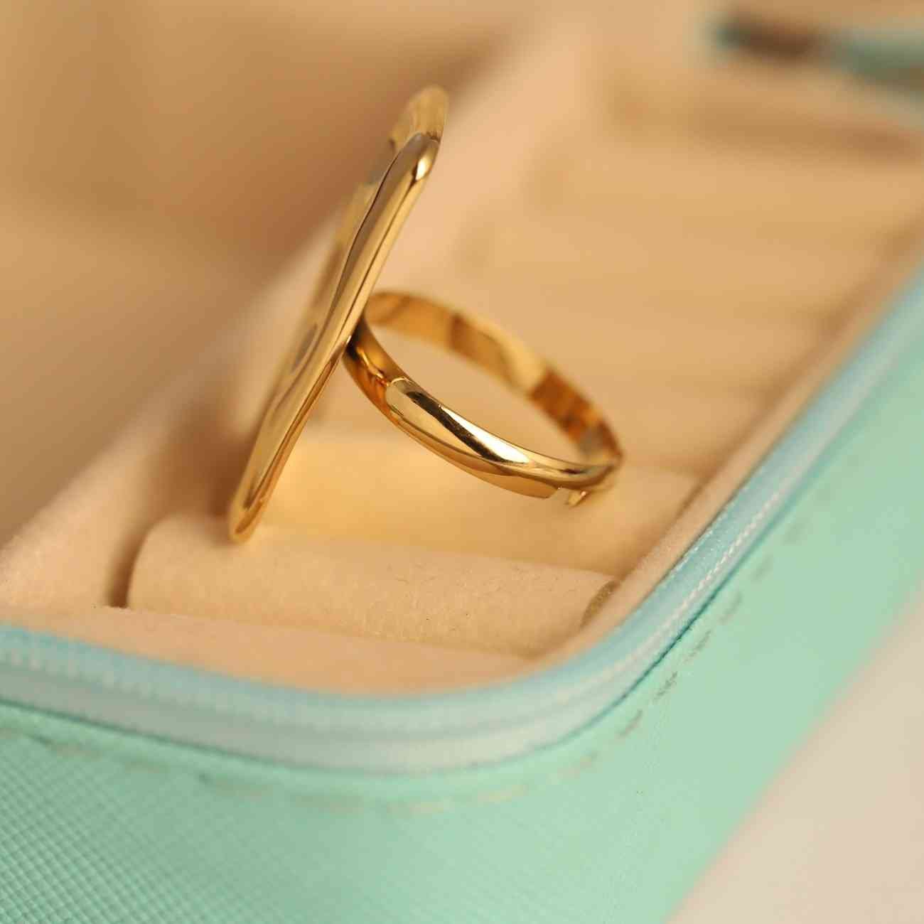 Bold Gold-Plated Rectangle Statement Ring